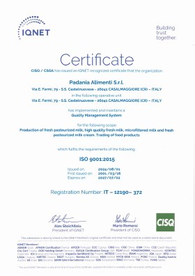 ISO 9001:2015 IQNet Certification