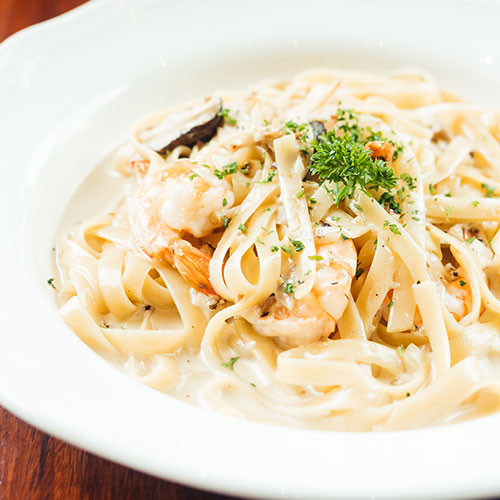 Tagliolini gamberi e crema di formaggi